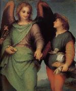 Andrea del Sarto Angel and christ in detail oil painting